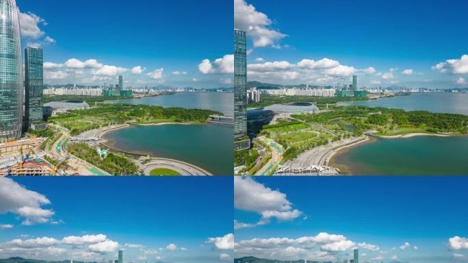 深圳湾城市景观航拍
