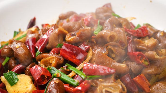香辣肥肠爆炒肥肠辣椒