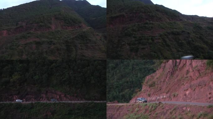 贫困山区乡村扶贫山路颠簸车内第一视角纪实