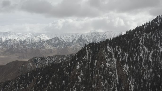 4K航拍log模式 新疆巍峨雪山