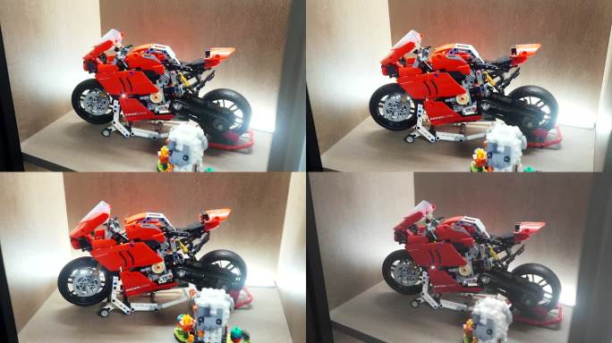 红色摩托车模型摆件