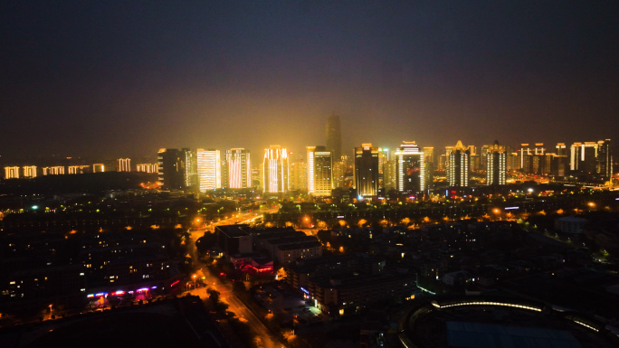 疫情夜景 疫情下的郑州 郑州东区夜景