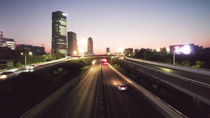 杭州城市道路鸟瞰图