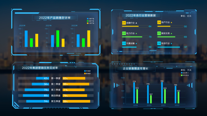 蓝色科技数据图表