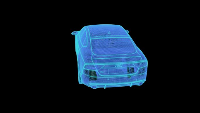 轿跑奥迪RS7 科技线框全息投影视频素材