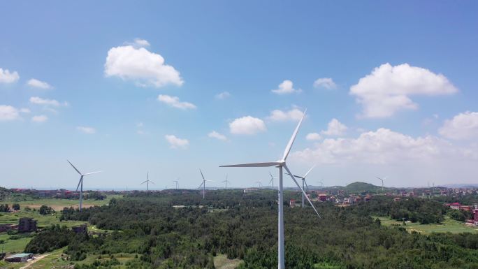 岛上的风力发电厂风力发电电能风能新能源涡