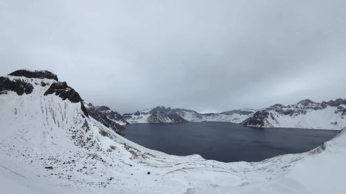 吉林长白山天池西坡雪景4K