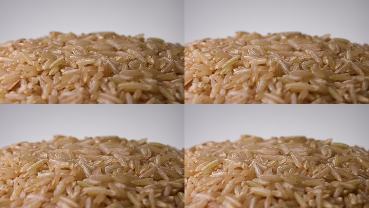 茉莉糙米旋转特写坚果五谷杂粮营养食物