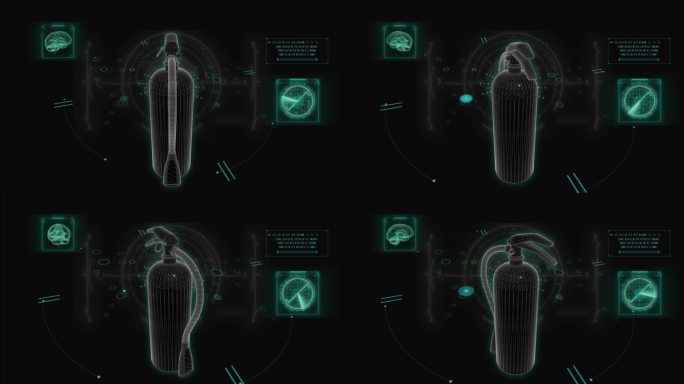 HUD科技界面灭火器展示素材