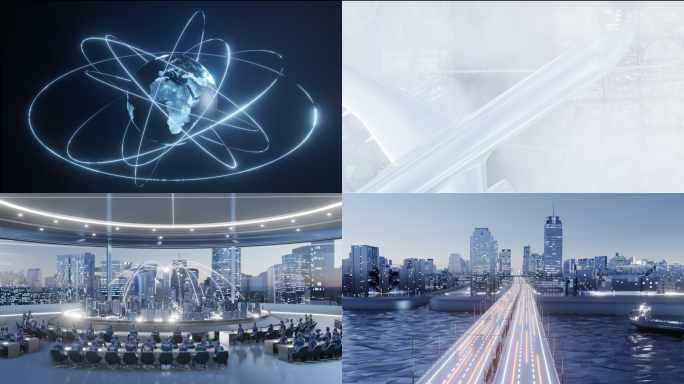 宽屏现代科技虚拟智慧城市穿梭_视频素材