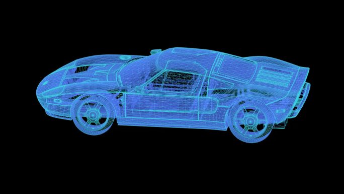跑车线框全系投影视频素材 - 福特GT