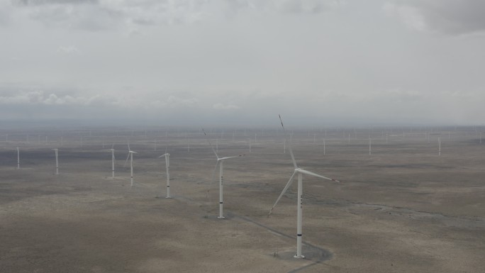 4K航拍log模式 新疆风力发电风车