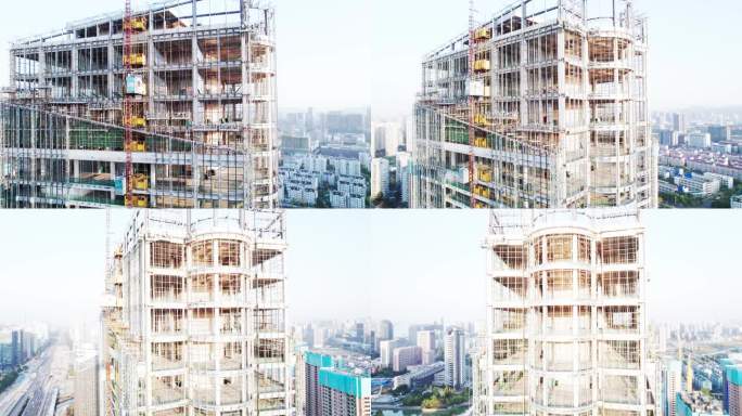 杭州建筑工地鸟瞰图