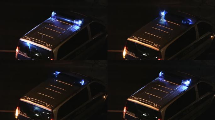 德国警车，车灯闪烁（HD、NTSC、PAL）