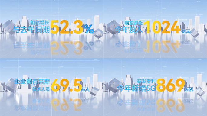高端大气城市穿梭数据报告ae模板