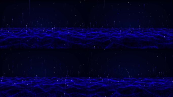 唯美蓝色系粒子海洋动态背景4K