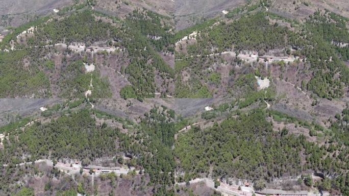 黄土高原     山坡   寺庙