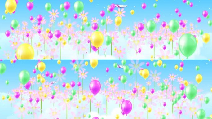 卡通花丛气球