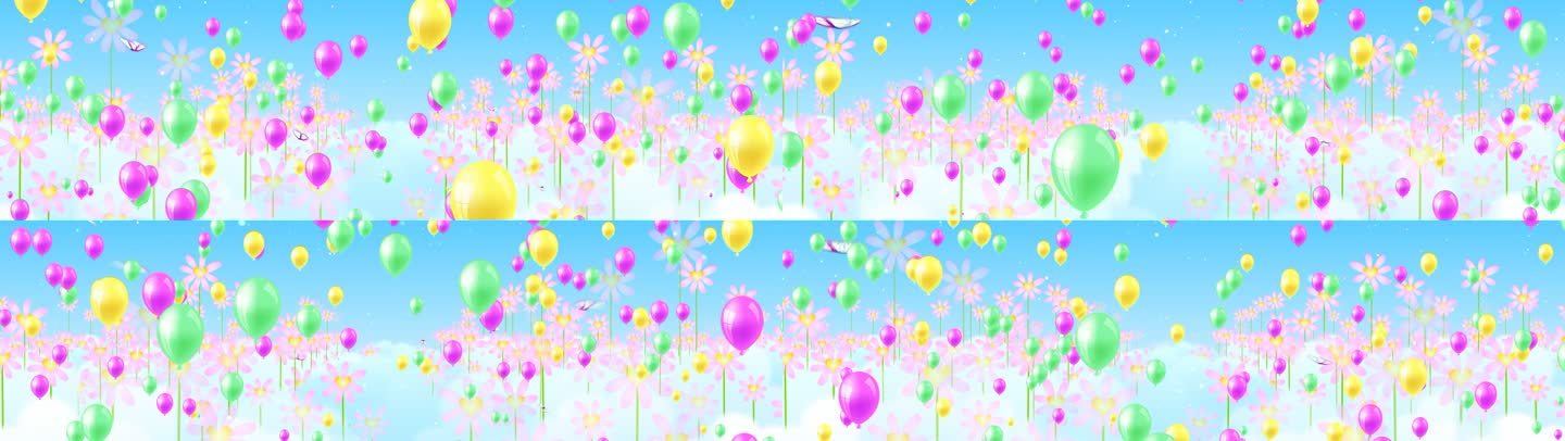 卡通花丛气球