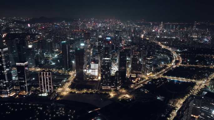 深圳前海夜景航拍