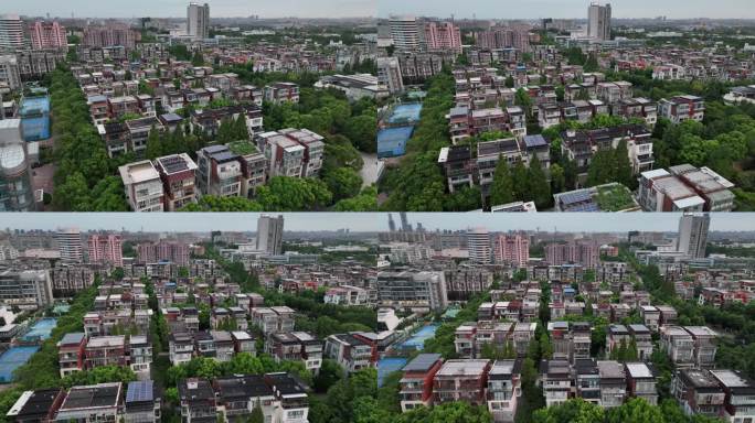 4K原素材-航拍上海张江科学园区住宅