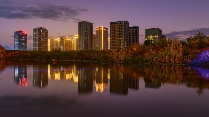 台州玉环市新城经济开发区日转夜延时4K