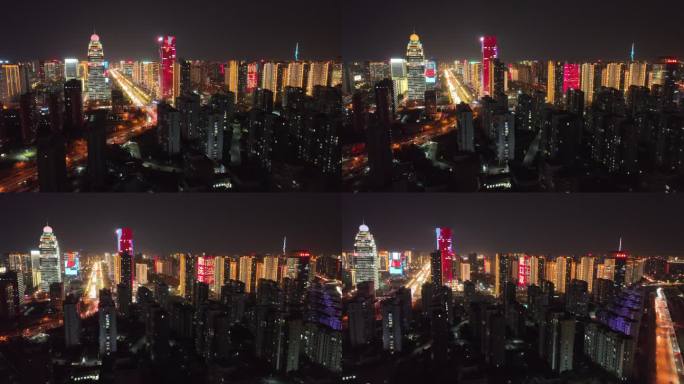 临沂北城 核心 北京路 电视塔 夜景航拍