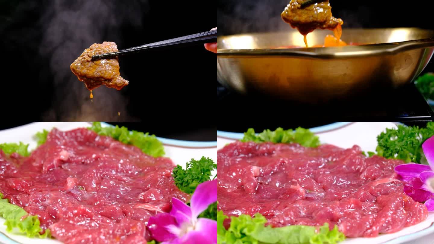 火锅鲜肉涮锅捞出绝美画面