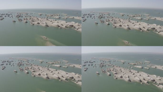 4K青海省乌素特水上雅丹景区群岛航拍