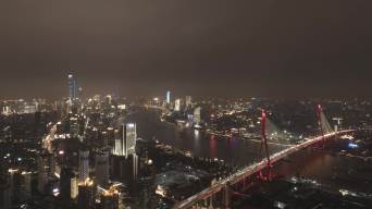上海杨浦大桥航拍延时4K视频素材