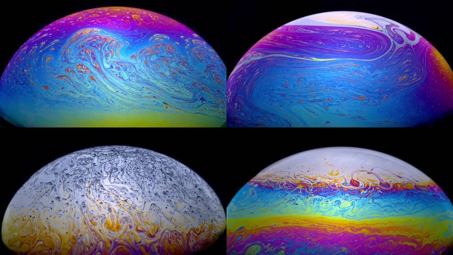 流动的色彩模拟星球泡泡
