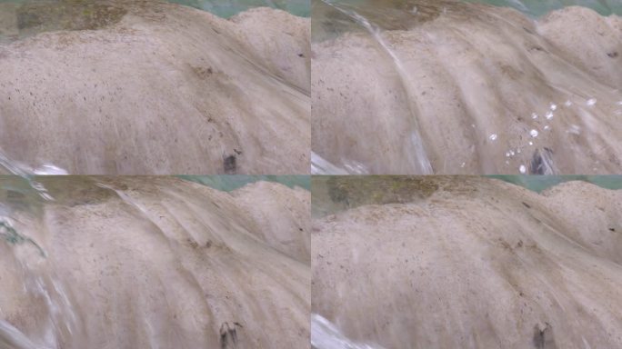 瀑布河流石头鹅卵石清澈见底