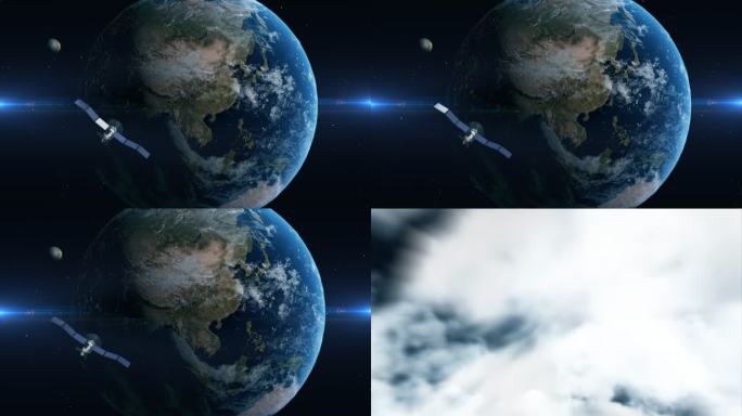 【原创】4k地球定点俯冲/卫星环绕地球