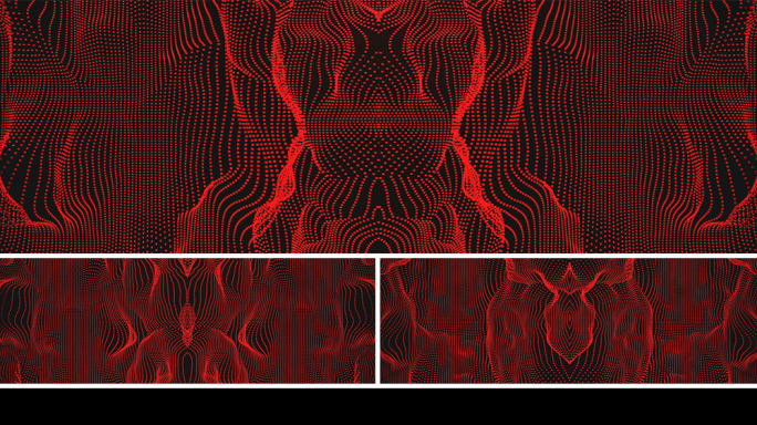 【宽屏时尚背景】红黑立体曲线炫酷矩阵对称