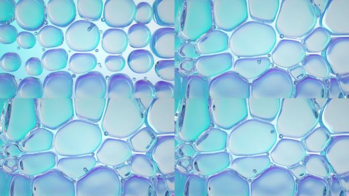 透明玻璃水珠气泡分子挤压三维动画