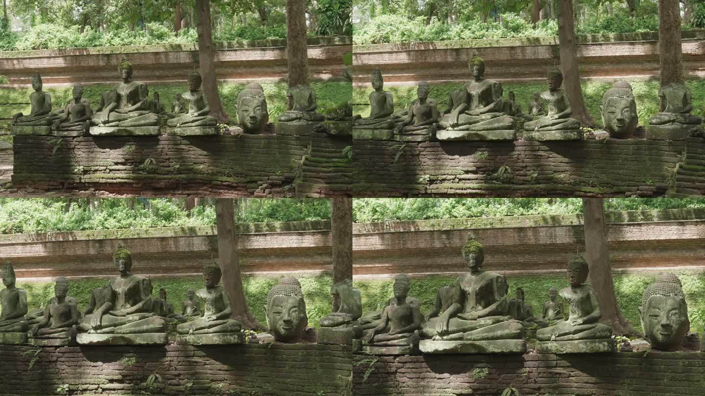 泰国清迈乌蒙寺的青苔佛像