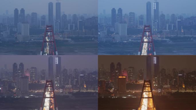 重庆城市日转夜车流延时摄影
