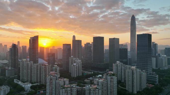 深圳福田中心区CBD航拍粤港澳大湾区