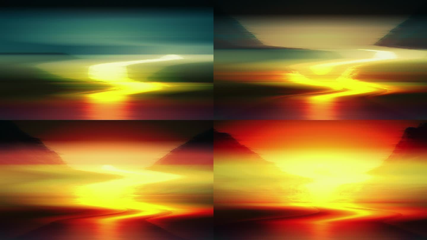 【4K时尚背景】太阳上升电子霓虹幻影艺术