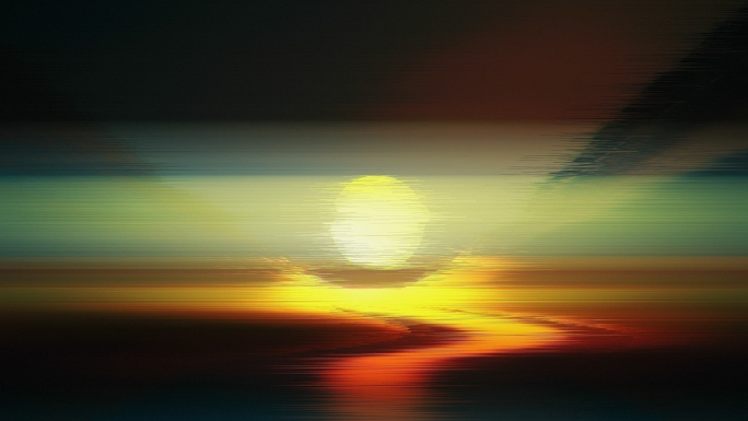 【4K时尚背景】赛博朋克太阳电子信号干扰