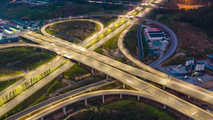 义乌道路交通航拍延时