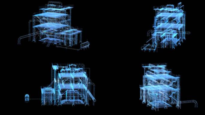 科技全息工业设备管道通道素材