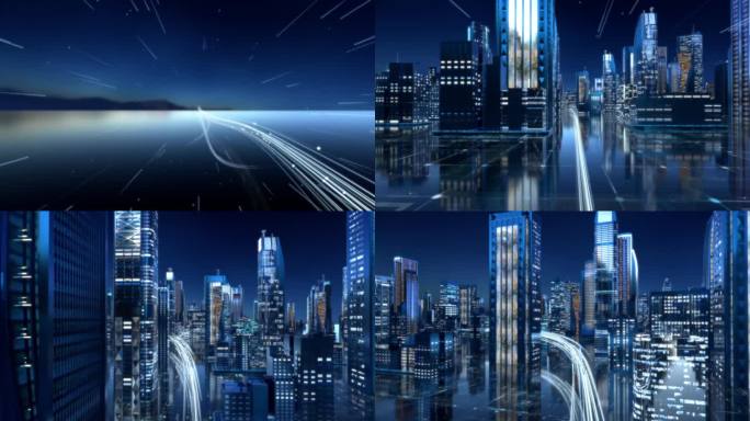 现代科技虚拟智慧城市生长_视频素材