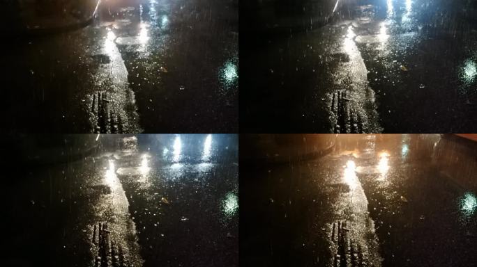 蒙蒙细雨灯光幻影雨飘毛毛细雨蒙珑夜雨