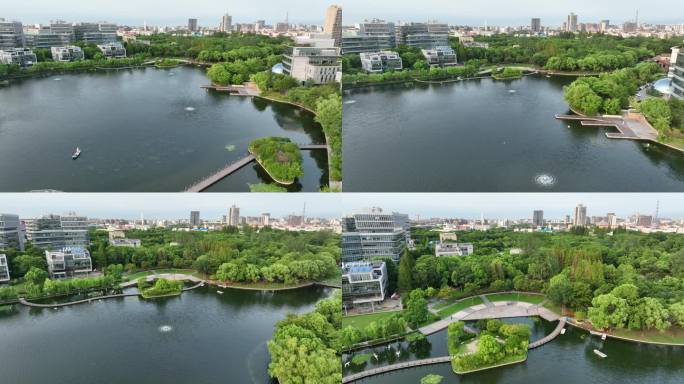 4K原素材- 上海浦东软件园、亮景公园