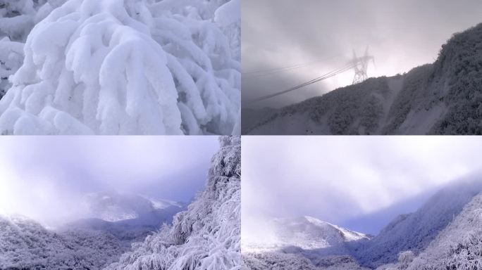 冬季冰雪下雪积雪银装素裹自然美景原创视频