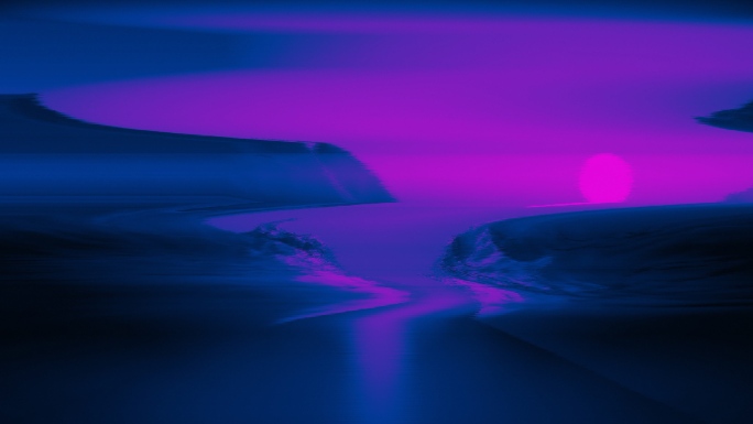 【4K时尚背景】蓝紫电子霓虹幻影赛博朋克