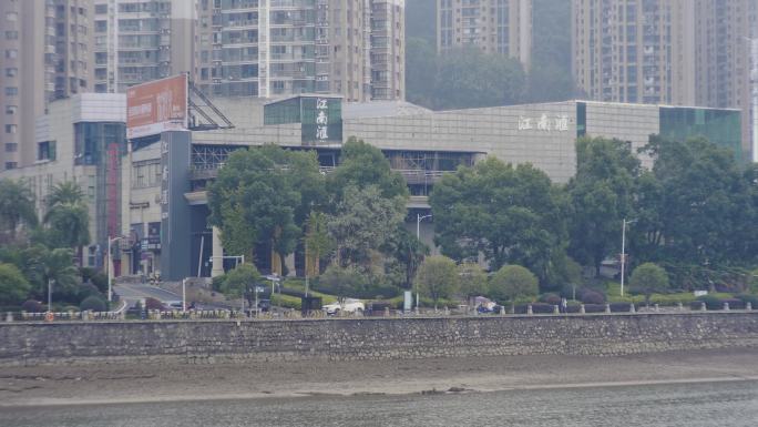 4k长沙浏阳市浏阳河边建筑