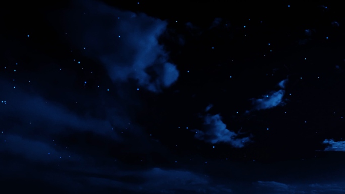 【HD天空】蓝色薄云唯美夜空星夜暗夜星空