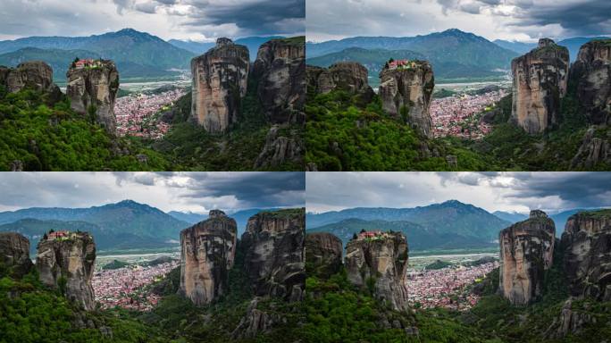 AERIAL：圣三一修道院，Meteora，希腊。